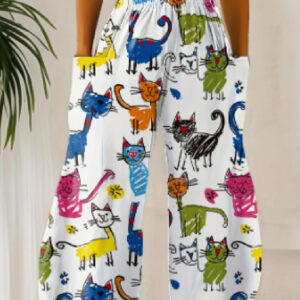 Oil Painting Series Wide Leg Woman