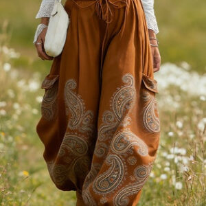 High-waisted, Drawstring Lantern Pants